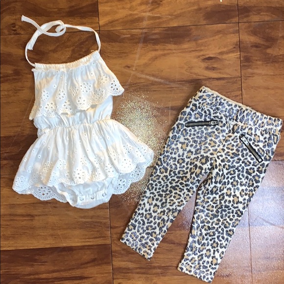 The Children's Place Other - Children’s place leopard sparkle pants halter top